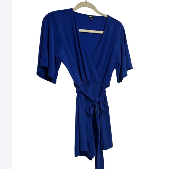 Express Royal Blue Wrap-Front Romper – XS - Picture 2 of 7